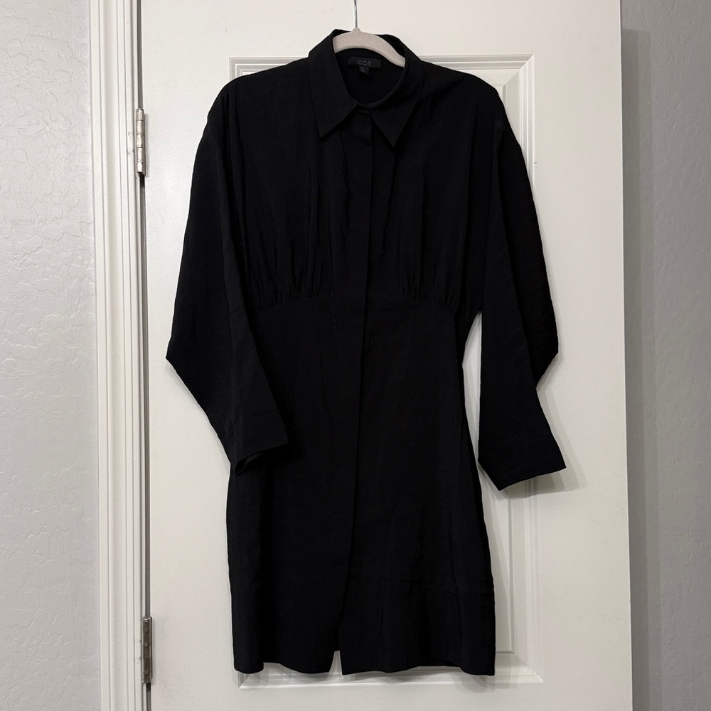 COS Black poplin shirt dress size S/4